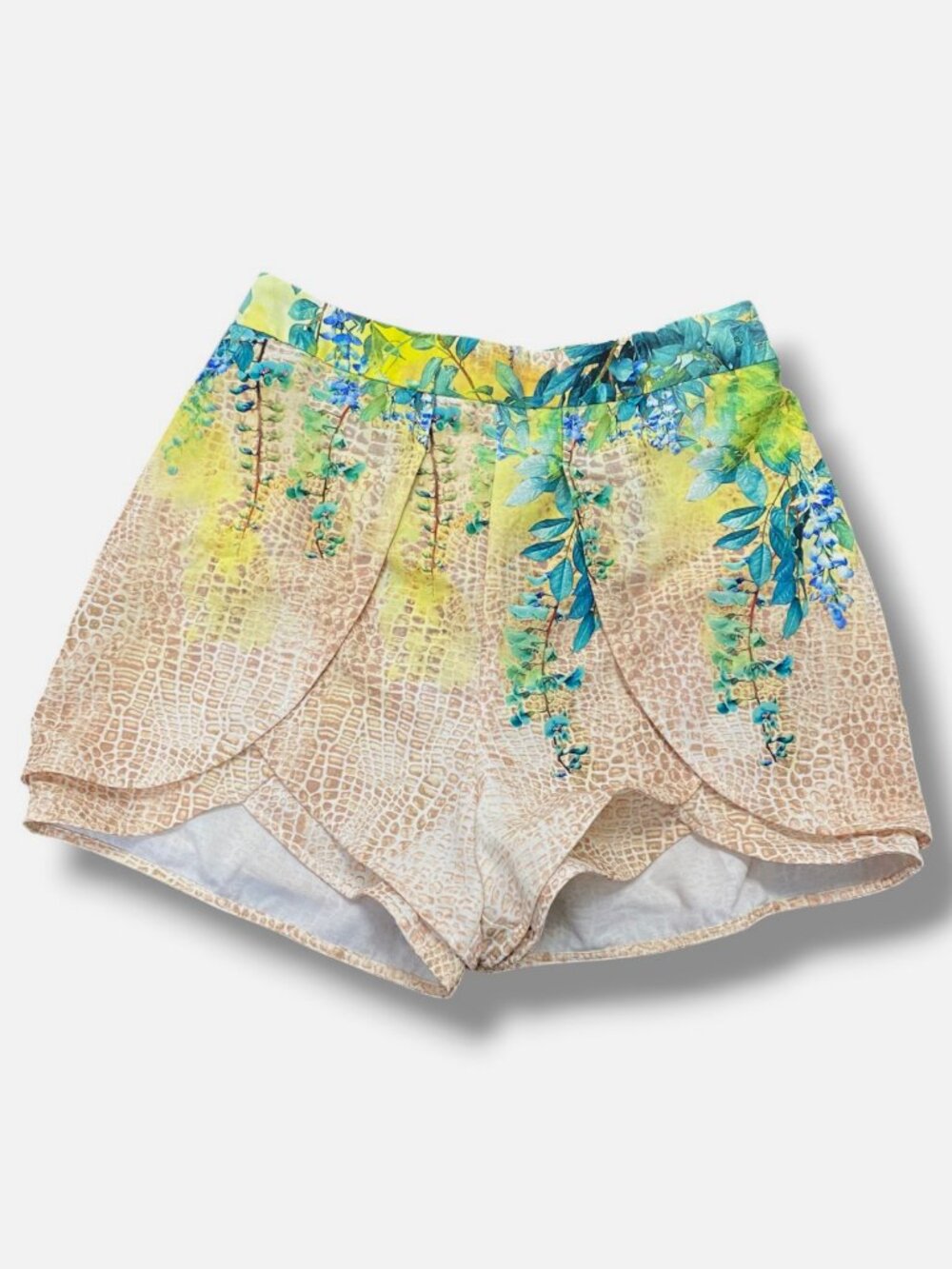 Casablanca Women's Beige Printed Zip Shorts Size 36